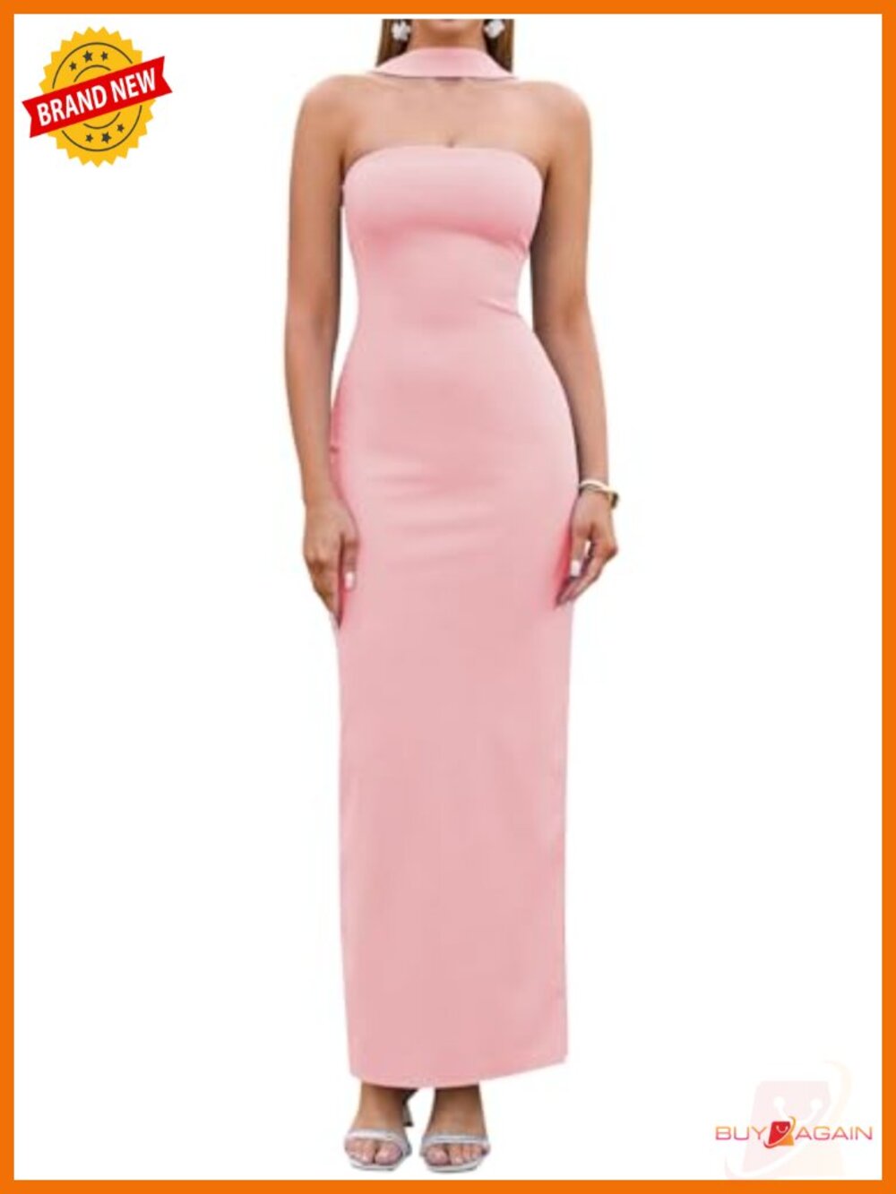 Women's Bodycon Maxi Dress Halter Neck Backless Formal Wedding Guest